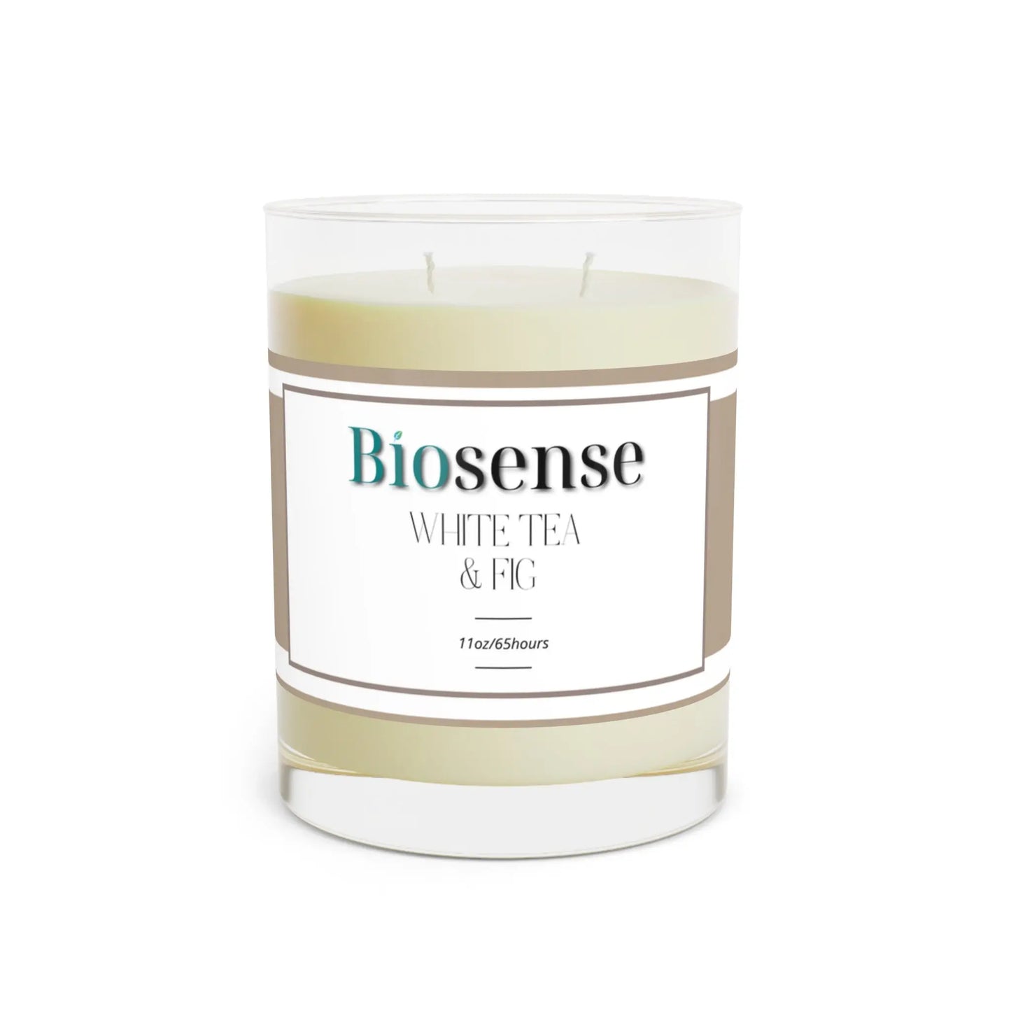 White Tea & Fig Scented Candle - 11oz Full Glass - Biosense